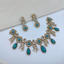 Lucentarts Jewellery Premium Pota Stone And Pearl Necklace Set