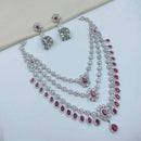 Lucentarts Jewellery Sparkling American Diamond Necklace Set for Women