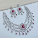 Lucentarts Jewellery Sparkling American Diamond Necklace Set for Women