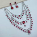 Lucentarts Jewellery Sparkling American Diamond Necklace Set for Women