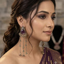 Lucentarts Jewellery Trendy Pota Stone And Pearl Dangler Kashmiri Earrings
