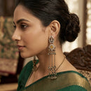 Lucentarts Jewellery Trendy Pota Stone And Pearl Dangler Kashmiri Earrings