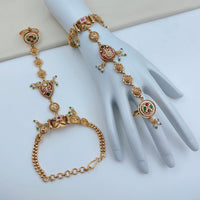 Lucentarts Jewellery Royal Look Pota Stone And Pearl Hand Harness