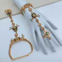 Lucentarts Jewellery Royal Look Pota Stone And Pearl Hand Harness