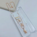 Lucentarts Jewellery Gold Plated Austrian Stone Floral Chain Pendant