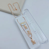 Lucentarts Jewellery Gold Plated Austrian Stone Floral Chain Pendant
