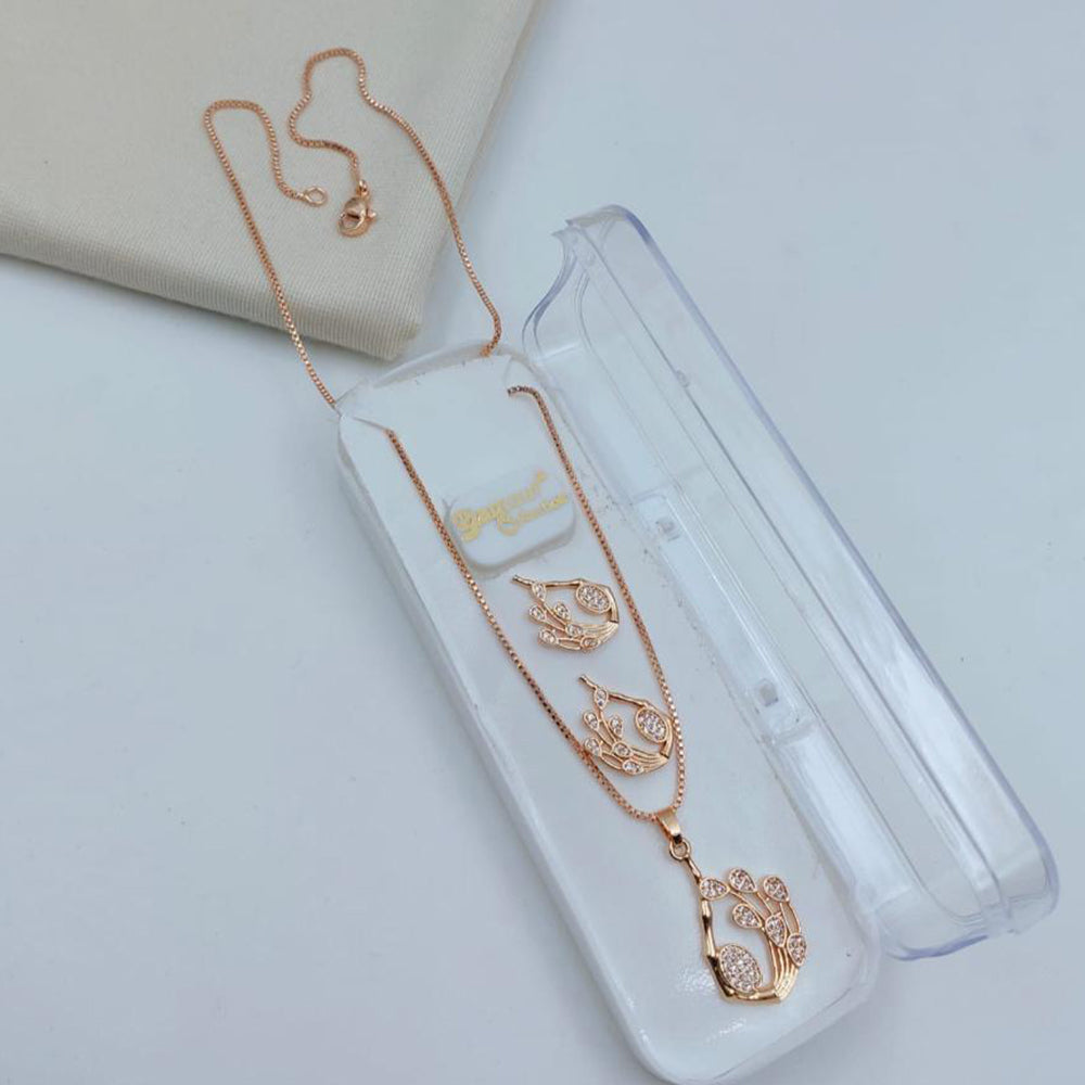 Lucentarts Jewellery Gold Plated Austrian Stone Chain Pendant