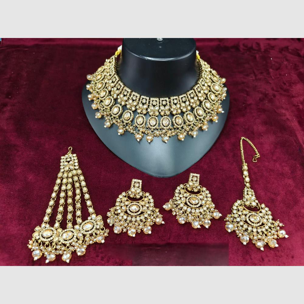Lucentarts Jewellery Designer Polki Kundan Stone And Beads Choker Necklace Set
