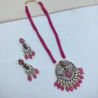 Lucentarts Jewellery Heritage Pota Stone Pearl And Beads Necklace Set