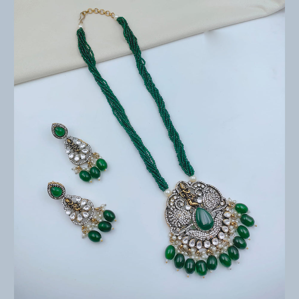 Lucentarts Jewellery Heritage Pota Stone Pearl And Beads Necklace Set
