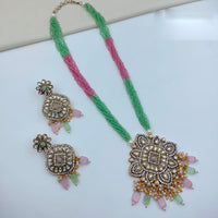 Lucentarts Jewellery Heritage Pota Stone Pearl And Beads Necklace Set