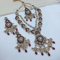 Lucentarts Jewellery Heritage Pota Stone Pearl And Beads Necklace Set