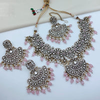 Lucentarts Jewellery Heritage Pota Stone Pearl And Beads Necklace Set