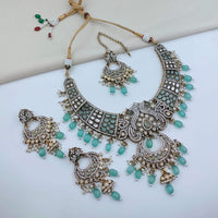 Lucentarts Jewellery Heritage Pota Stone Pearl And Beads Necklace Set