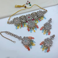 Lucentarts Jewellery Heritage Pota Stone And Pearl Choker Necklace Set