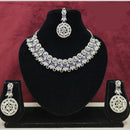 Lucentarts Jewellery Sparkling American Diamond Necklace Set for Women