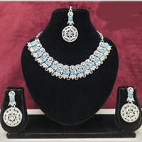 Lucentarts Jewellery Sparkling American Diamond Necklace Set for Women