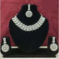 Lucentarts Jewellery Sparkling American Diamond Necklace Set for Women