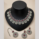 Lucentarts Jewellery Sparkling American Diamond Necklace Set for Women