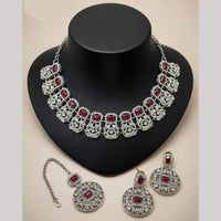 Lucentarts Jewellery Sparkling American Diamond Necklace Set for Women
