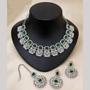 Lucentarts Jewellery Sparkling American Diamond Necklace Set for Women