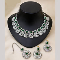 Lucentarts Jewellery Sparkling American Diamond Necklace Set for Women