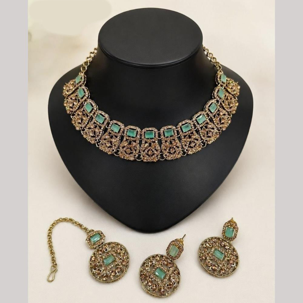 Lucentarts Jewellery Sparkling American Diamond Necklace Set for Women
