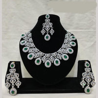 Lucentarts Jewellery Sparkling American Diamond Necklace Set for Women