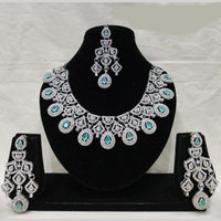 Lucentarts Jewellery Sparkling American Diamond Necklace Set for Women