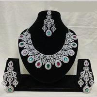 Lucentarts Jewellery Sparkling American Diamond Necklace Set for Women