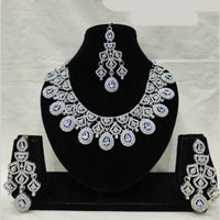 Lucentarts Jewellery Sparkling American Diamond Necklace Set for Women