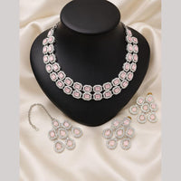 Lucentarts Jewellery Sparkling American Diamond Necklace Set for Women