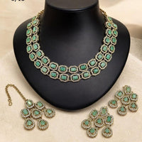 Lucentarts Jewellery Sparkling American Diamond Necklace Set for Women