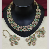 Lucentarts Jewellery Sparkling American Diamond Necklace Set for Women