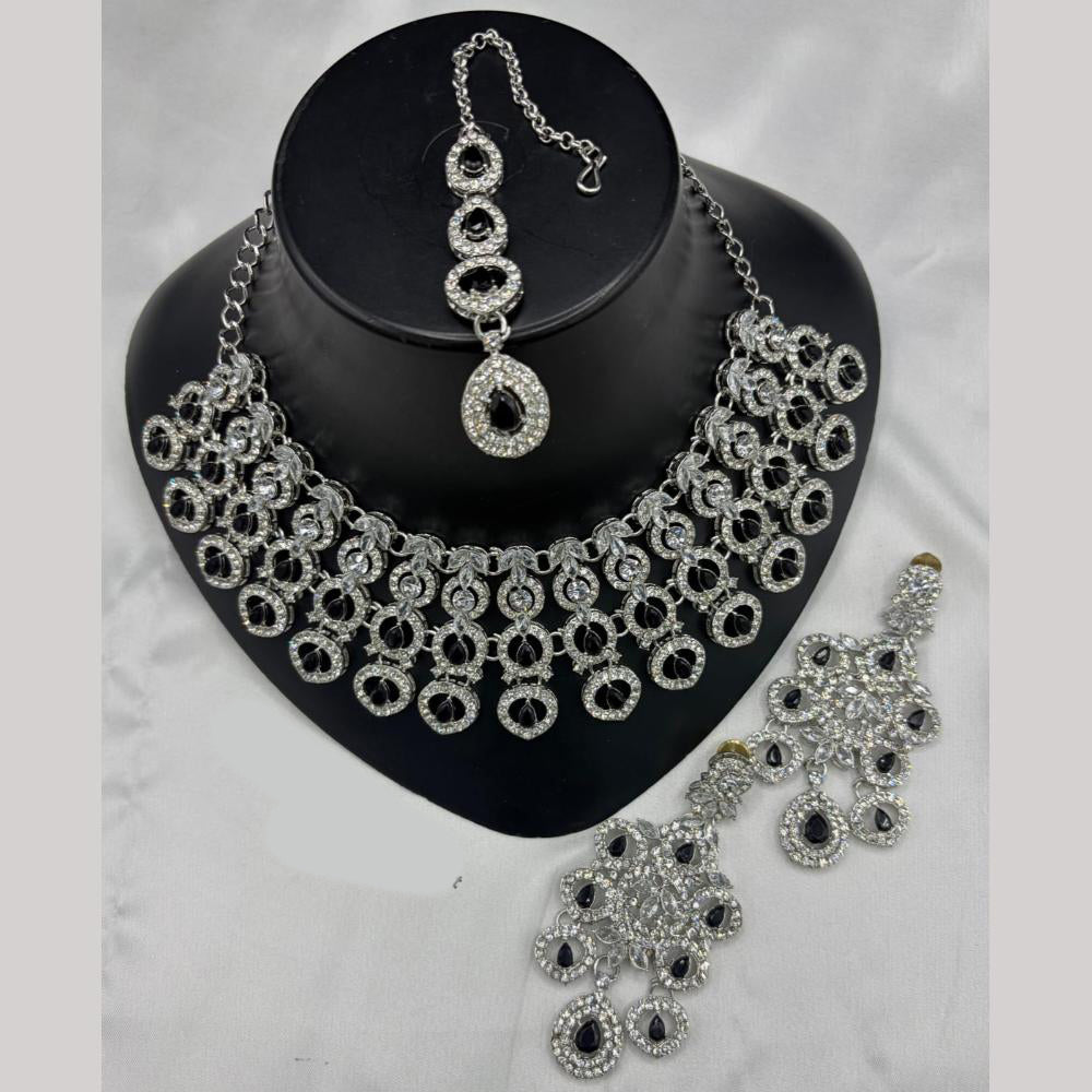 Lucentarts Jewellery Crystal And Kundan Stone Necklace Set for Women