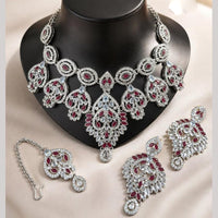 Lucentarts Jewellery Kundan And Crystal Stone Necklace Set for Women