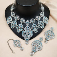 Lucentarts Jewellery Kundan And Crystal Stone Necklace Set for Women