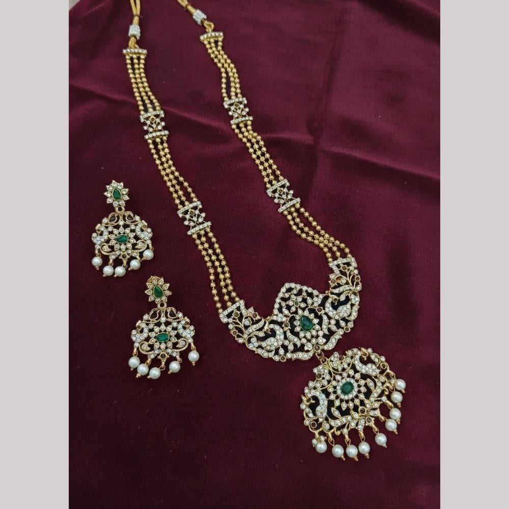 Lucentarts Jewellery Pota And Austrian Stone Long Necklace Set for Women
