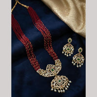 Lucentarts Jewellery Pota And Austrian Stone Long Necklace Set for Women