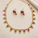 Lucentarts Jewellery Gold Plated Pota Stone Choker Necklace Set