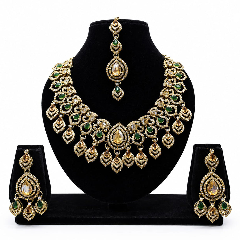 Lucentarts Jewellery Designer Austrian And Crystal Stone Necklace Set