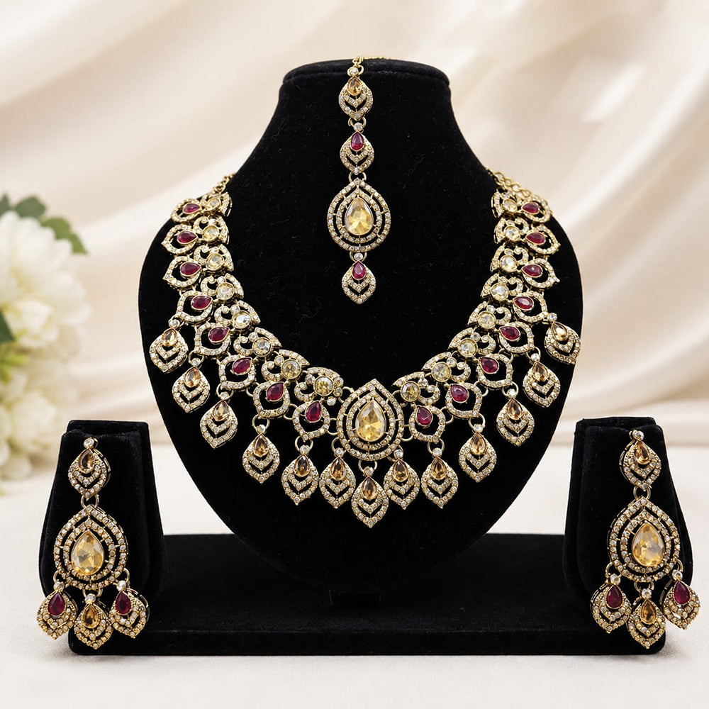 Lucentarts Jewellery Designer Austrian And Crystal Stone Necklace Set