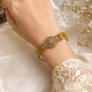 Lucentarts Jewellery Elegant Ethnic Gold Plated Crystal Stone Adjustable Bracelet
