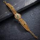 Lucentarts Jewellery Elegant Ethnic Gold Plated Crystal Stone Adjustable Bracelet