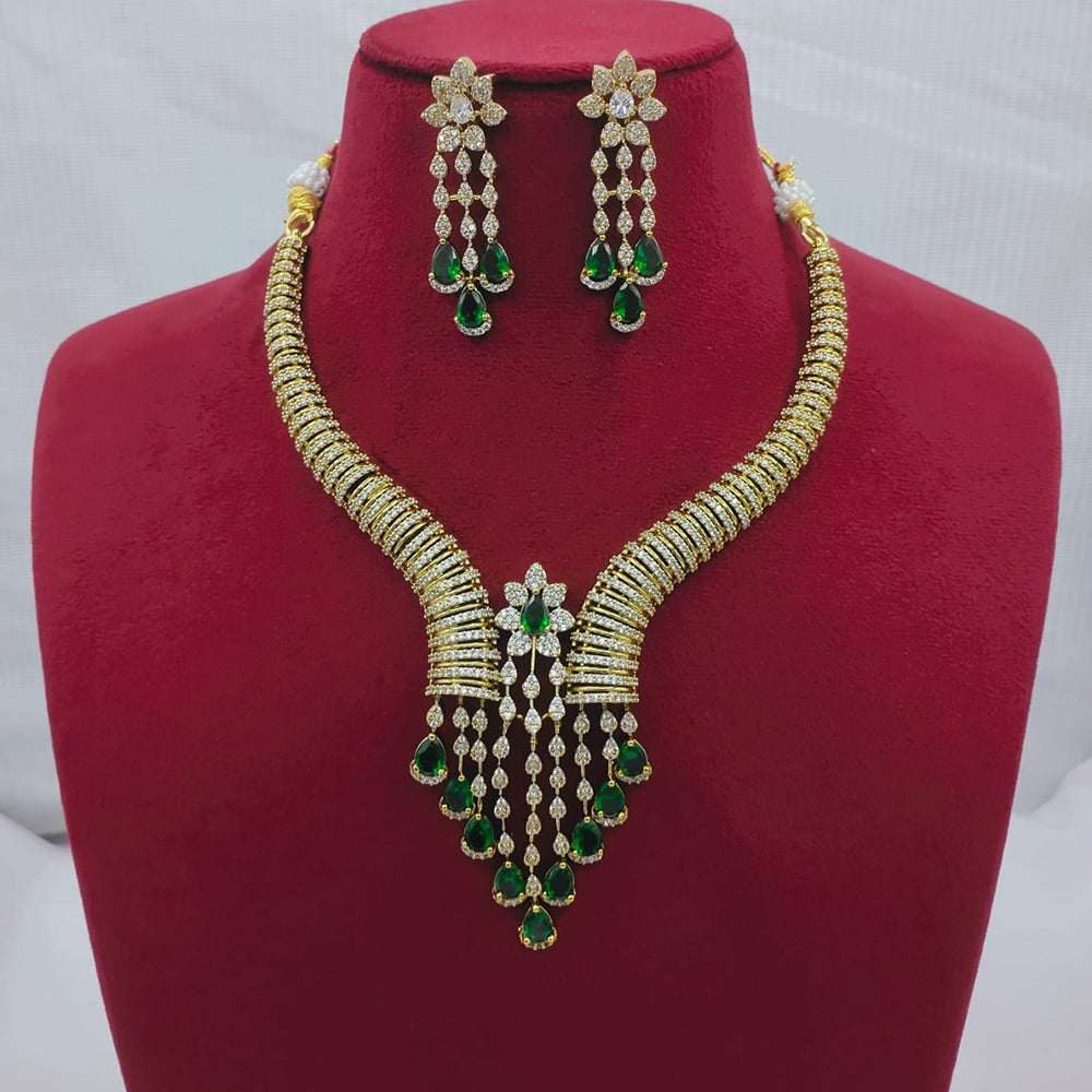 Lucentarts Jewellery Sparkling American Diamond Necklace Set for Women