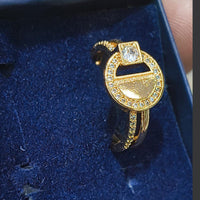 Lucentarts Jewellery Gold Plated Austrian Stone Shape Ring