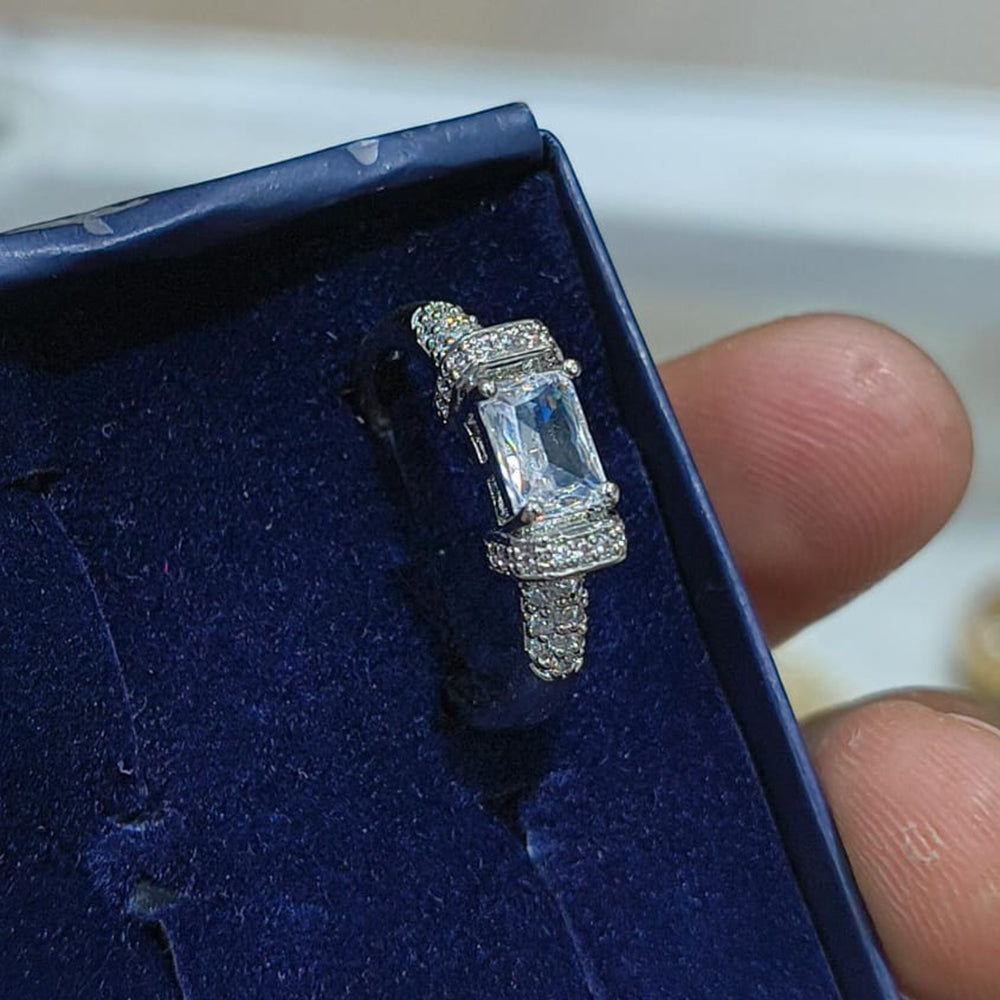 Lucentarts Jewellery Silver Plated Austrian Stone Ring