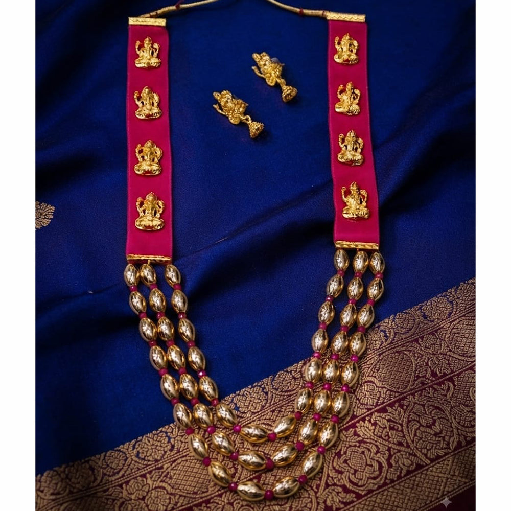 Lucentarts  Jewellery Gold Plated Laxmi Design Necklace Set