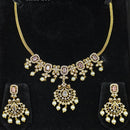 Lucentarts Jewellery Gold Plated American Diamond Necklace Set
