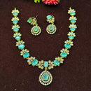Lucentarts Jewellery Gold Plated American Diamond Necklace Set